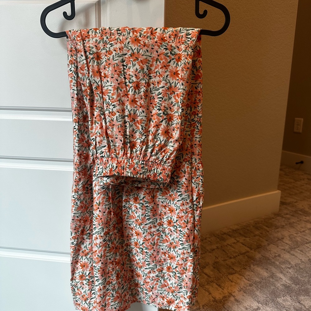 BCX Orange and Green Floral Skirt